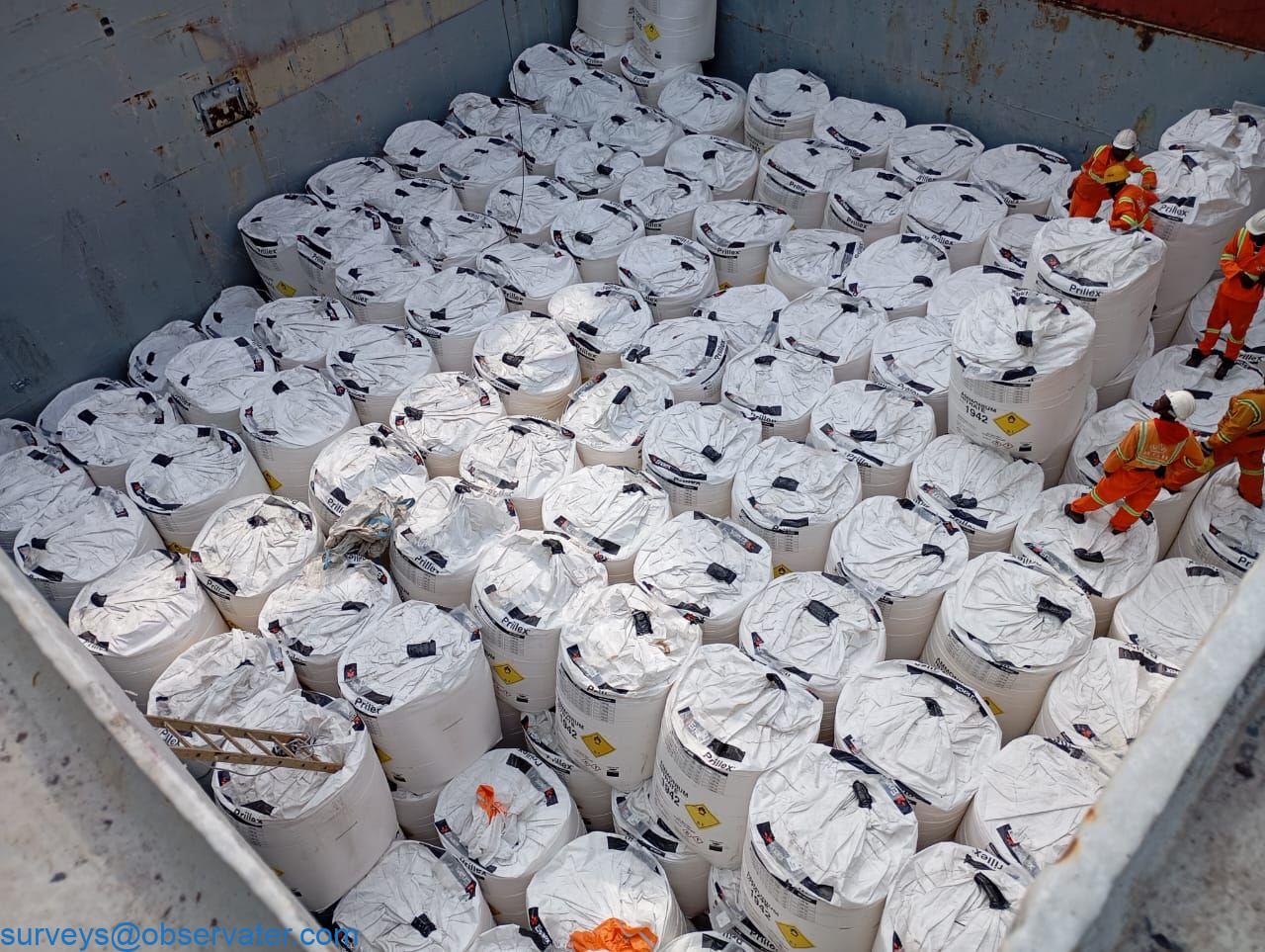 Surveyor at work on vessel