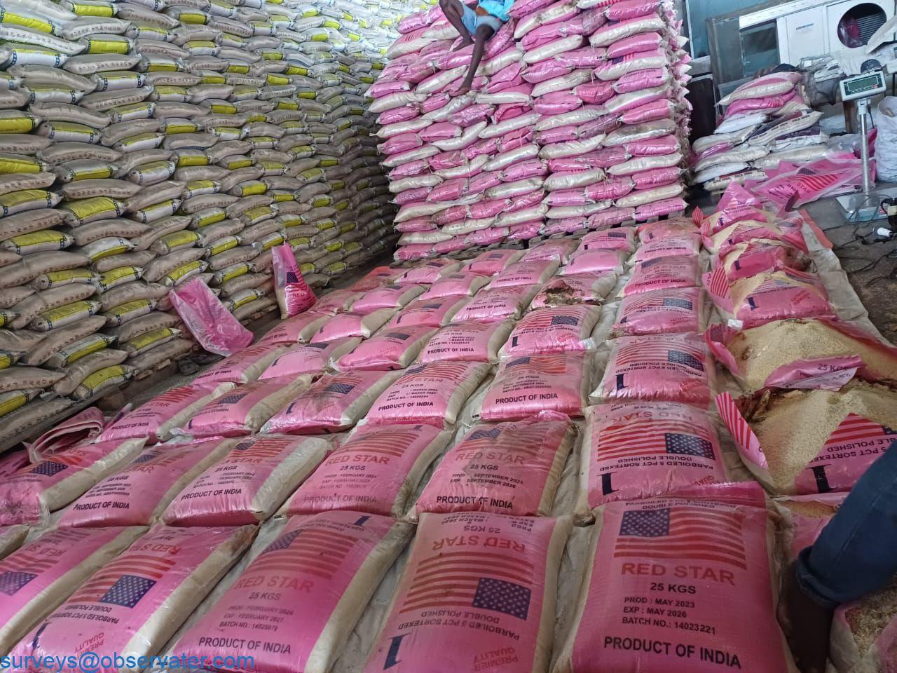 Observater Sudan marine surveyor inspecting cargo with a clipboard